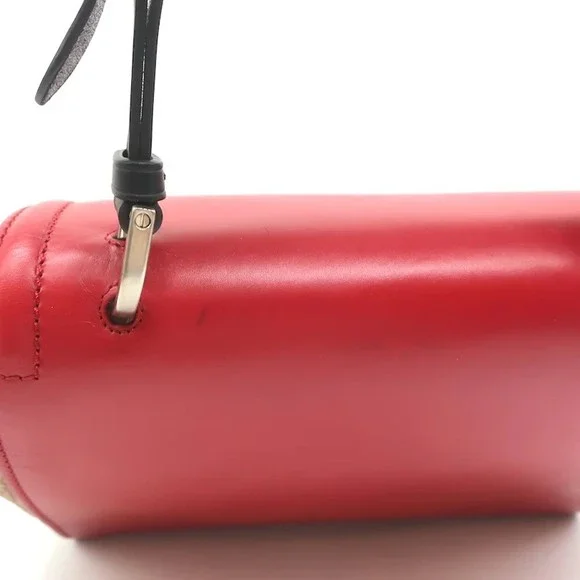 Fendi Silvana Top Handle Bag Red & Brown Leather Small Crossbody - Picture 4 of 12